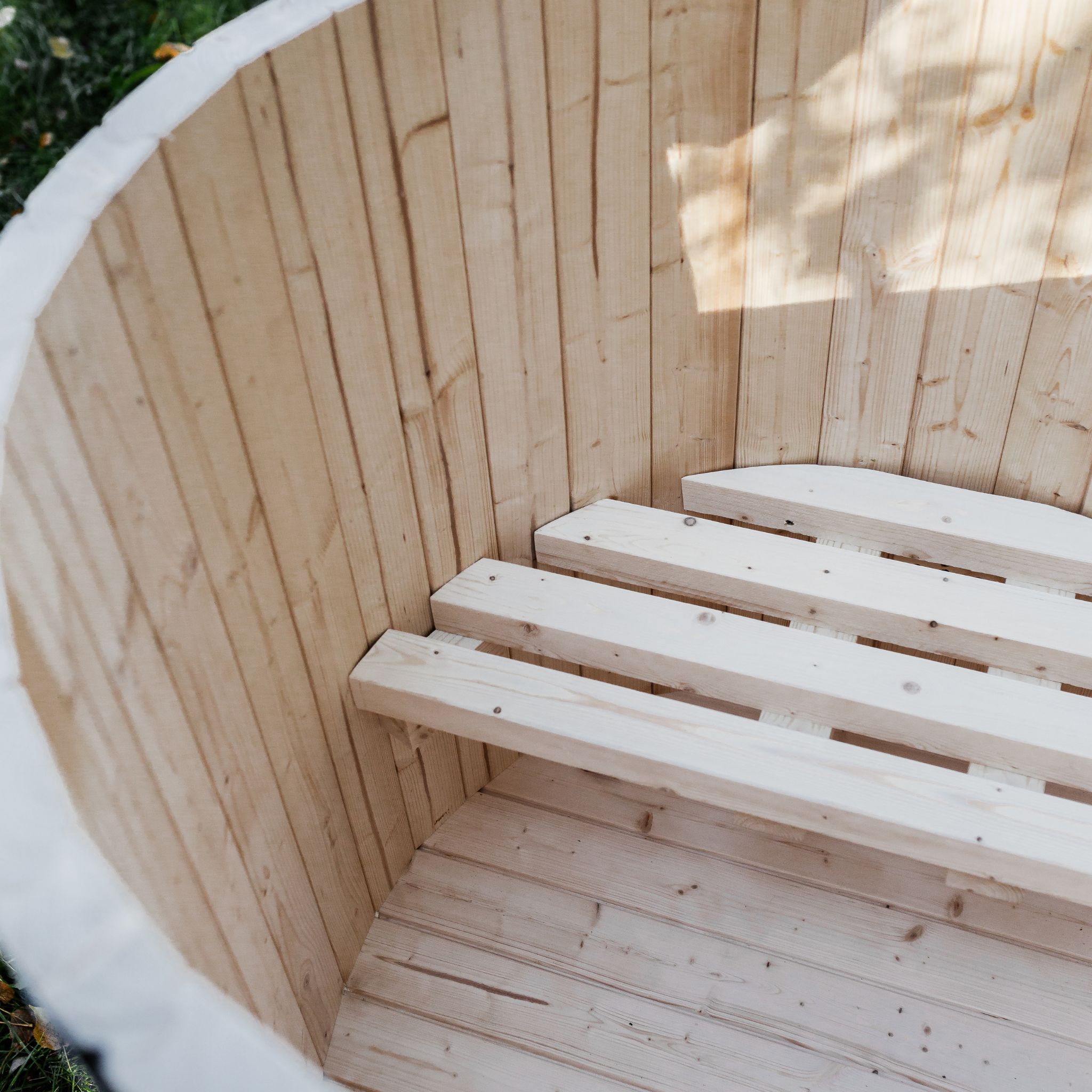 Jednoosobowa wanna z zimną wodą – drewno świerkowe - Image 6